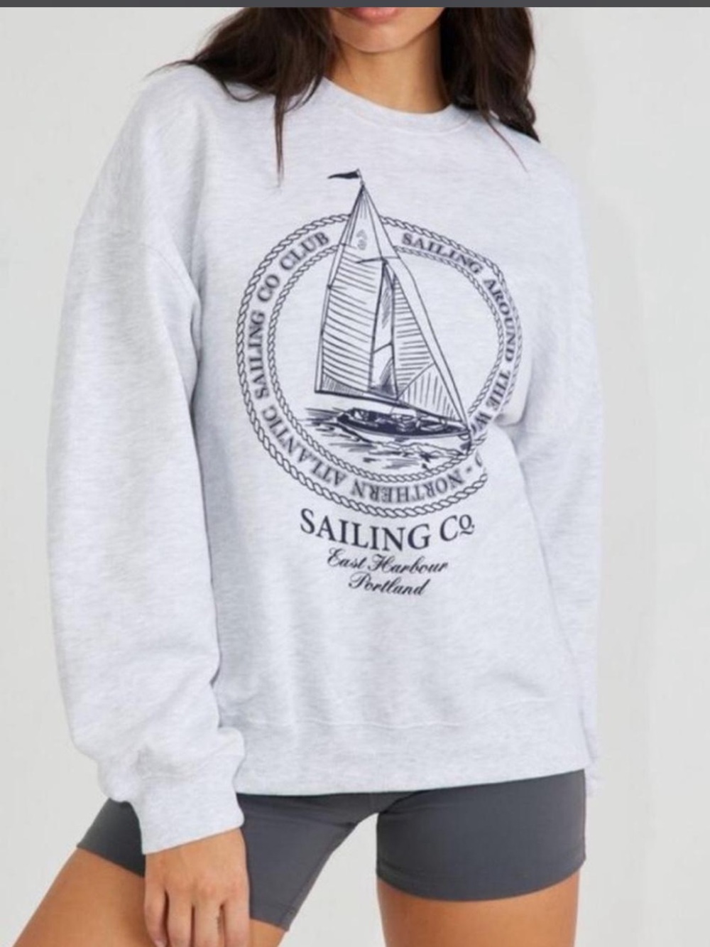Garage Gray Nautical Sailing Club East Harbor Portland Sweatshirt